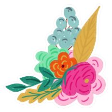 Flowers with Blueberries - Print and Cut