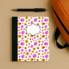 Flowers and ladybird notebook front cover