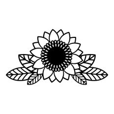 Autumn Sunflower with leaves