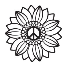 Sunflower with peace sign