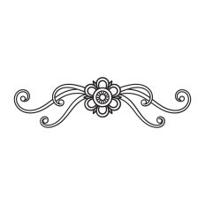 Border design with flower and swirls