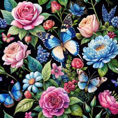 Gothic Dark Butterflies Wallpaper Pattern