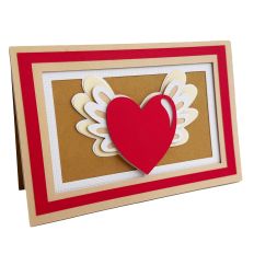 Layered 3D Shadowbox Card - Valentine's Day Winged Heart
