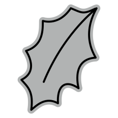Line Holly Leaf