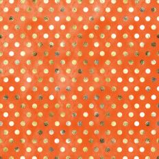 Orange Gold Foil Polkadot Background Pattern