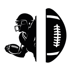Football Player and Ball SVG Cut File