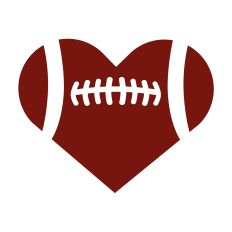 Football Heart SVG Cut File