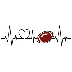 Football Heartbeat SVG Cut File