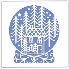 Forest Cabin Snow Globe Holiday Card