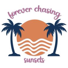Forever Chasing Sunsets, Summer Beach Palm Trees