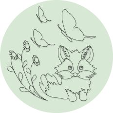 Fox and Flowers Sketch