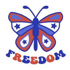 Patriotic Freedom Butterfly - Layered
