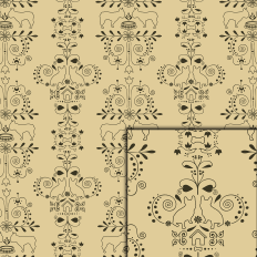 French Bulldog Damask Pattern