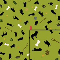 French Bulldog Tossed Pattern