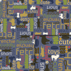 French Bulldog Words Pattern