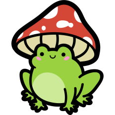cute frog with mushroom hat