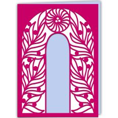 Fronds and Flowers Art Nouveau Arch Greetings Card