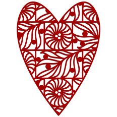 Fronds and Flowers Art Deco Heart