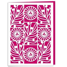 Fronds and Flowers Art Deco Greetings Card