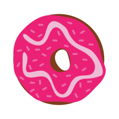 Frosted Donut with Drizzle and Sprinkles