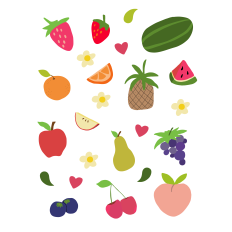 Cute Summer Fruit Sticker Sheet