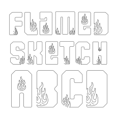 BFC Flamed Sketch Fire Sketch Font