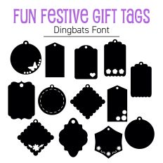 Festive Gift Tag Shapes Dingbat Font