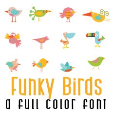 Funky Birds Full Color Font