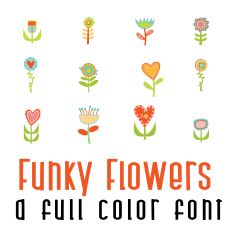 Funky Flowers Full Color Font