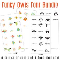 Funky Owls Font Bundle