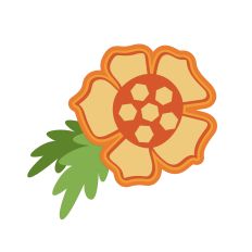 Funky Flower with Fluffy Leaves, Layered Floral Cut File for DIY Paper Crafts