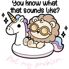 cool cute relaxed lion with funny quote