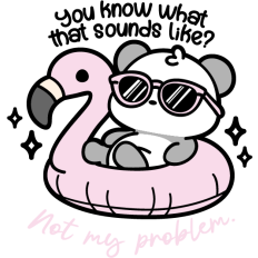 cool relaxed cute panda with funny quote