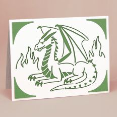 Dragon with Flames Card - A2 Insert Card