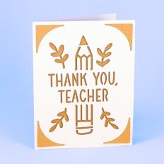 Thank You, Teacher with Pencil - A2 Insert Card, Teacher Gift
