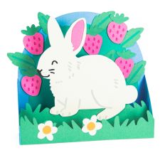 Bunny in Strawberries Card - 3D Easter Card