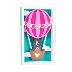 Cat Hot Air Balloon - 3D Birthday Card