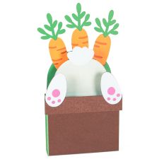 Easter Bunny in a Carrot Pot - 3D Easter Card