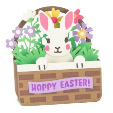 Easter Bunny in Basket Card - 3D Easter Card