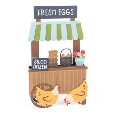 Fresh Eggs Stand Card - 3D Backyard Chicken Card