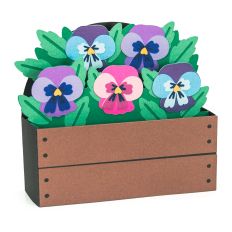 Garden Bed with Pansies Card - 3D Spring Card