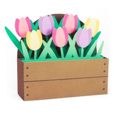 Garden Bed with Tulips Card - 3D Easter Card