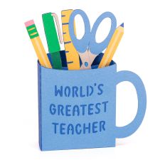 World's Greatest Teacher Mug Card - 3D Box Card