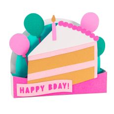 Happy Bday Cake Slice Card - 3D Birthday Card