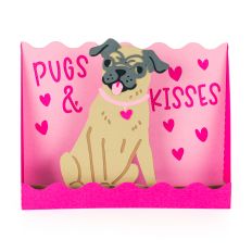 Pugs and Kisses - Pug Valentine’s Day 3D Box Card