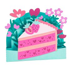 Strawberry Cake Slice Card - 3D Birthday Card