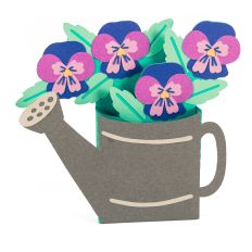 Watering Can with Pansies Card - 3D Box Card