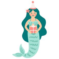 Brithday Mermaid Design for Silhouette Studio