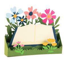 Book and Wildflowers Card - 3D Reading Box Card