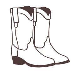 Cowgirl Boots Design - Single Color